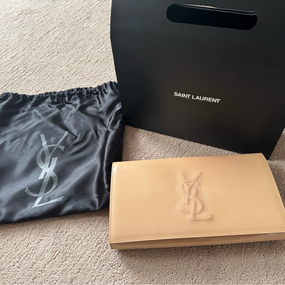 Saint Laurent Tan Clutch